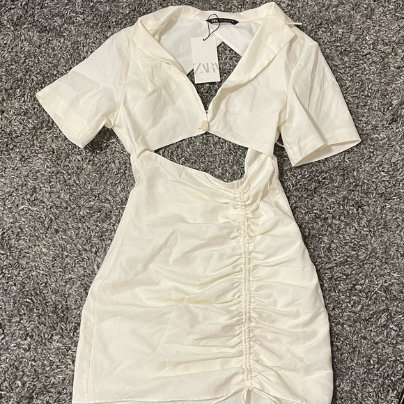 NWT cream / white Zara dress - Picture 2 of 6